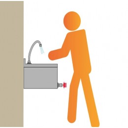 Lavatório Industrial de Parede em Aço Inox com acionamento com joelho - Tramontina